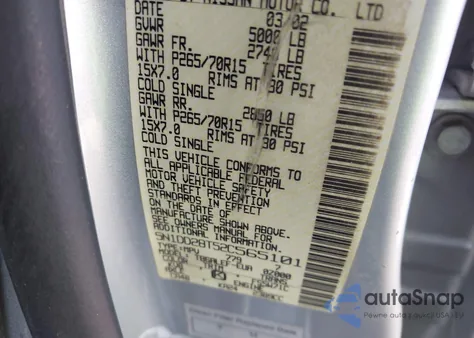 2002 Nissan Xterra Xe from USA, damaged, VIN 5N1DD28T52C565101